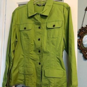 Chico’s Denim boyfriend shirt or jacket.